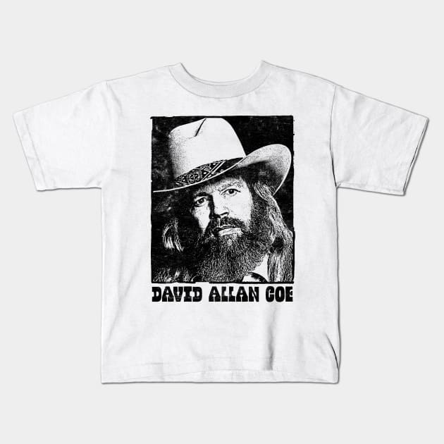 David Allan Coe / Retro Style Fan Design Kids T-Shirt by DankFutura